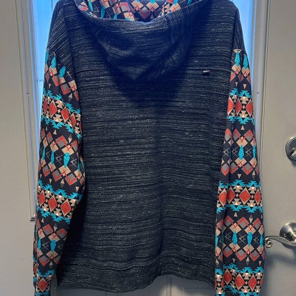Hooey Summit Charcoal w/Aztec Pattern Hoody - Mens XL - Picture 3 of 4
